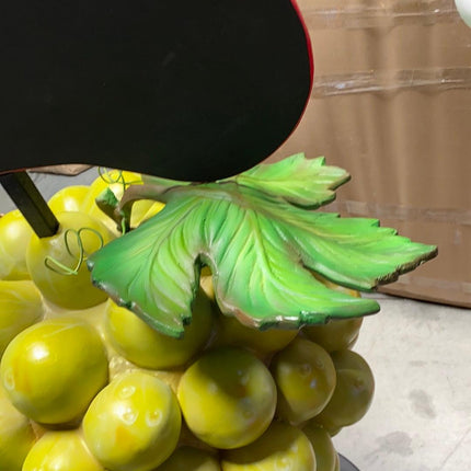 Green Grapes Over Size Statue With Menu Board - LM Treasures 