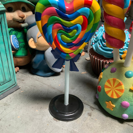 Rainbow Heart Lollipop Over Sized Statue - LM Treasures 
