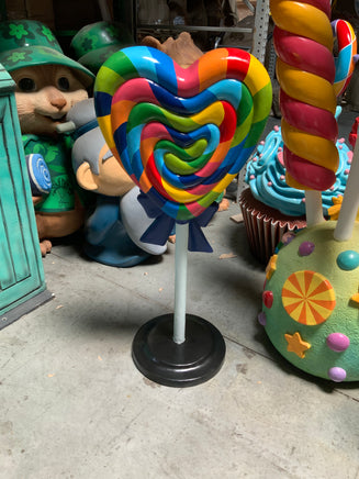 Rainbow Heart Lollipop Over Sized Statue - LM Treasures 