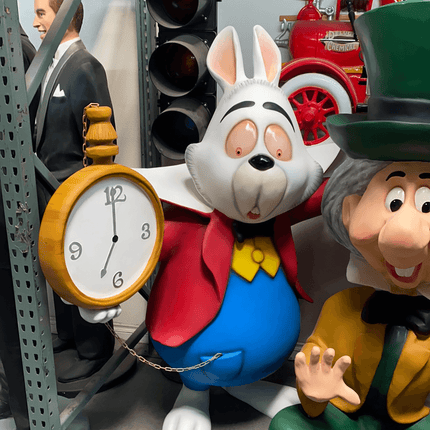 Rabbit With Clock Life Size Statue - LM Treasures 