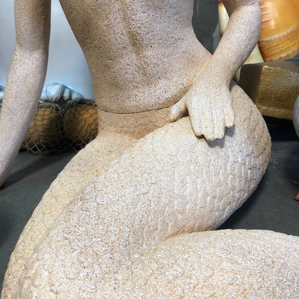 Stone Mermaid Sitting Life Size Statue - LM Treasures 