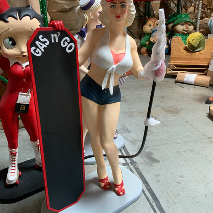 Gasoline Girl Menu Life Size Statue - LM Treasures 