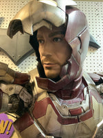 Iron Man 3 (Battle Version) with RDJ Head Life Size Statue - LM Treasures 