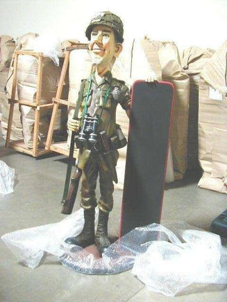 Soldier with Menu Board Life Size Statue - LM Treasures 