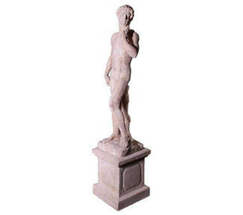 Stone David on Base Life Size Greek Roman Prop Resin Decor - LM Treasures 