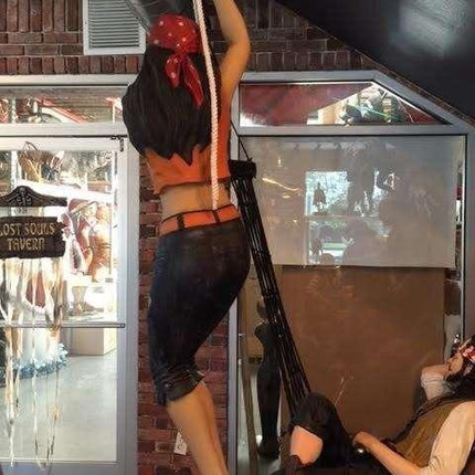 Hanging Lady Pirate Climbing Life Size Statue - LM Treasures 