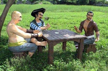 Pirate Sitting Table Life Size Statue - LM Treasures 