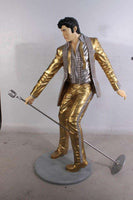 Singer Elvis In Gold Life Size Statue - LM Treasures 