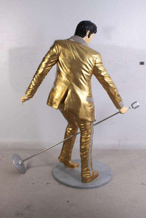 Singer Elvis In Gold Life Size Statue - LM Treasures 