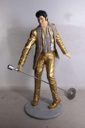 Singer Elvis In Gold Life Size Statue - LM Treasures 