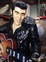 Singer Elvis In Black Life Size Statue - LM Treasures 