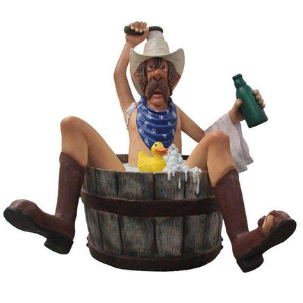 Bathing Cowboy Life Size Statue - LM Treasures 