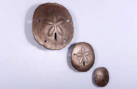 Shell Sand Dollars Set of 3 Beach Prop Resin Decor Statue - LM Treasures 