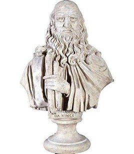 Leonardo Da Vinci Stone Bust Life Size Statue - LM Treasures 