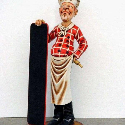 Baker Chef With Menu Board Life Size Statue - LM Treasures 