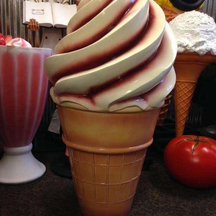 Soft Serve Chocolate Ice Cream Over Sized Statue - LM Treasures 