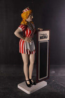 Waitress With Menu Board Life Size Statue - LM Treasures 