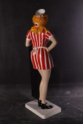 Waitress with Menu Board Life Size Statue - LM Treasures 