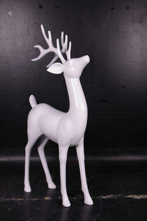 White Reindeer Standing Life Size Statue - LM Treasures 