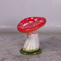 Red Single Mushroom Stool Over Sized Statue - LM Treasures 