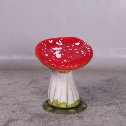 Red Single Mushroom Stool Over Sized Statue - LM Treasures 