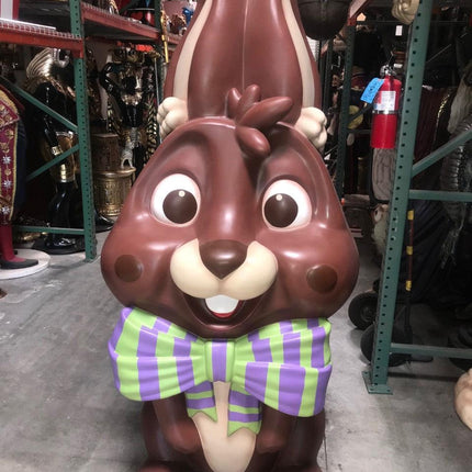 Giant Striped Chocolate Easter Bunny Statue - LM Treasures 
