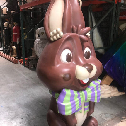 Giant Striped Chocolate Easter Bunny Statue - LM Treasures 